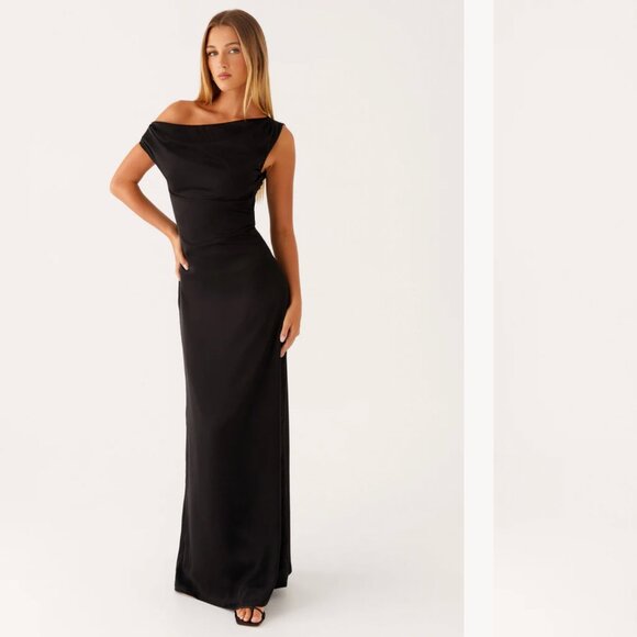 Peppermayo Dresses & Skirts - Peppermayo Heart Of Glass Satin Maxi Dress (Black)